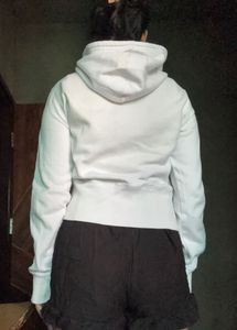 White Graphic Zip-Up Hoodie jacket
