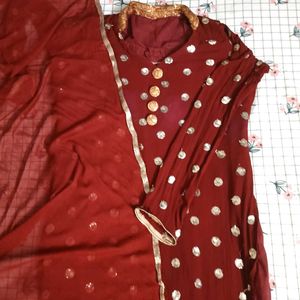 Elegant Maroon Kurta with Duppata