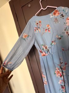 Light Blue Floral Maxi Dress