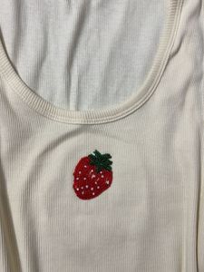 Butter yellow beaded 🍓 top