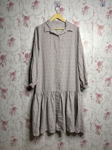 Chic Printed Midi Shirt Dress