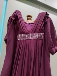 Elegant Purple Embellished Gown