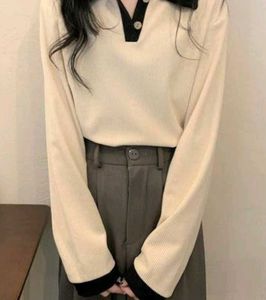 Cozy Ribbed Polo Neck Top
