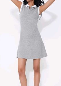 Sleeveless Polo Collar Dress