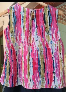 Abstract Print Sleeveless Top