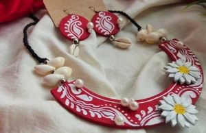Handmade Clay Necklace &amp; Earrings Set