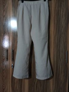 Cream Flared Trousers