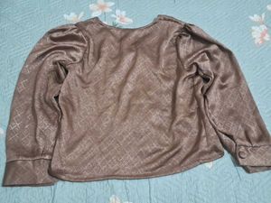 Elegant Brown Textured Blouse