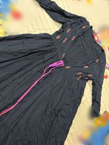 Elegant Navy Blue Jacket Style Long Dress