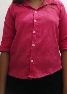 Vibrant Pink Collared Shirt