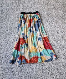 Vibrant Floral Pleated Maxi Skirt