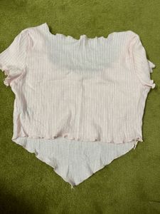 Shein Pink Ribbed Top