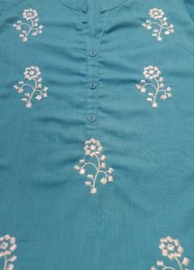 💙Teal Embroidered Kurta