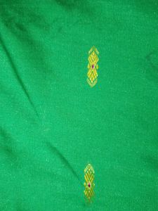Vibrant Green Saree with Pink Palu