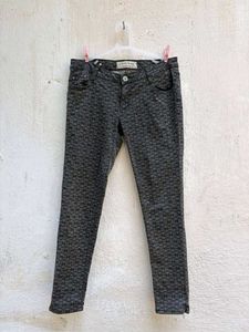 Y2K Printed Dark Grey Jeans