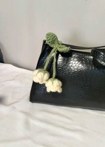 Crochet Lily of the valley bag charm