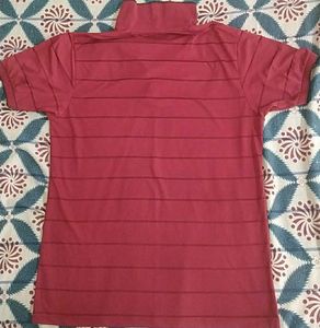 Striped Maroon Polo T-shirt
