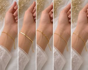 Elegant Gold Chain Bracelets Set