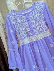 Lavender Chikankari Kurta