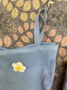 Cute Blue Floral Tank Top