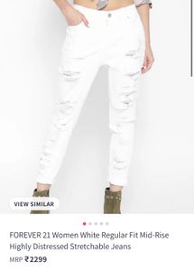 Forever 21 Distressed White Jeans