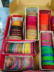 Vibrant Stack of Indian Bangles