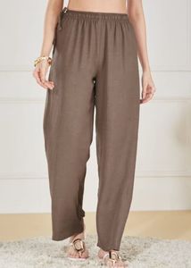 Shein Comfortable Brown Linen Pants