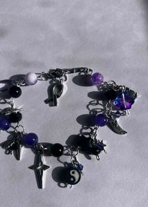 Gothic Purple Cluster Bracelet