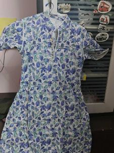 Blue Floral Print Kurta