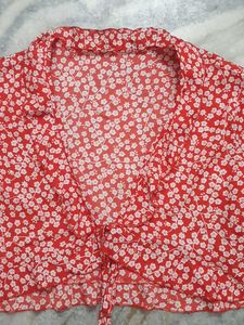 🌺Floral Print Wrap Crop top