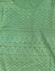 Lime Green Chikankari Kurta