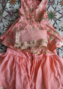 🆕️ Peach Kurta Set with Dupatta