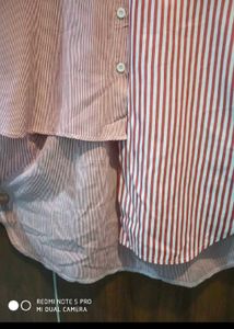 Chic Striped Asymmetrical Shirt