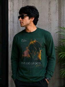 Green Graphic Long Sleeve T-Shirt