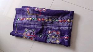 Embroidered Purple  dupatta