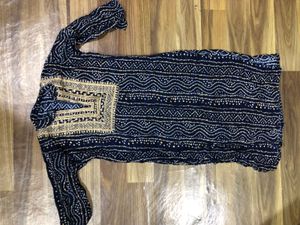Blue Bandhani Kurta