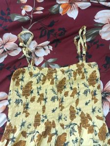 Yellow Floral Smocked Maxi Dress