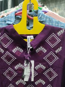Purple Embroidered Top
