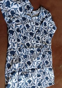 Blue Floral Print Kurta