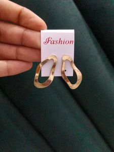 Gold Abstract Hoop Earrings
