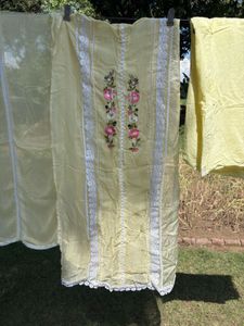 Beautiful Yellow Embroidered Kurta Set
