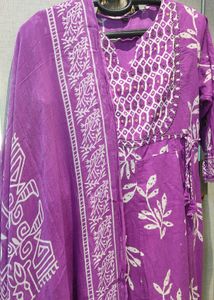 Purple Kurta with pant and duppata