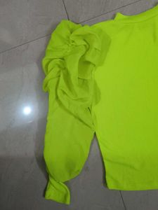Neon Green Puff Sleeve Top