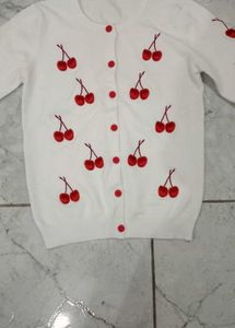 Cherry White Sweater