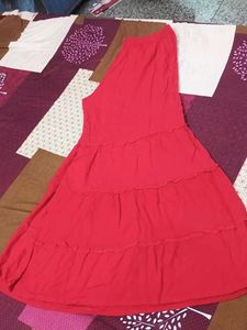 Elegant Teal Kurti with Gold &amp; Red Floral Print