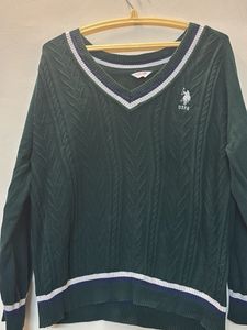 US Polo Assn V-neck Cable Knit Sweater