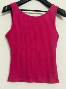 Magenta Ribbed Tank Top