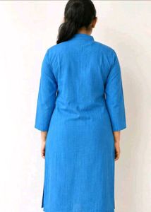 Vibrant Blue Cotton Kurta