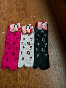 Pair Of 3 Printed Ladies Socks