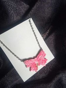 Pink Butterfly Necklace